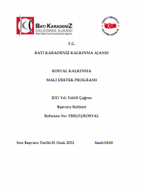 Batı Karadeniz Kalkınma Ajansı 2011 Sosyal MDP Başvuru Rehberi 