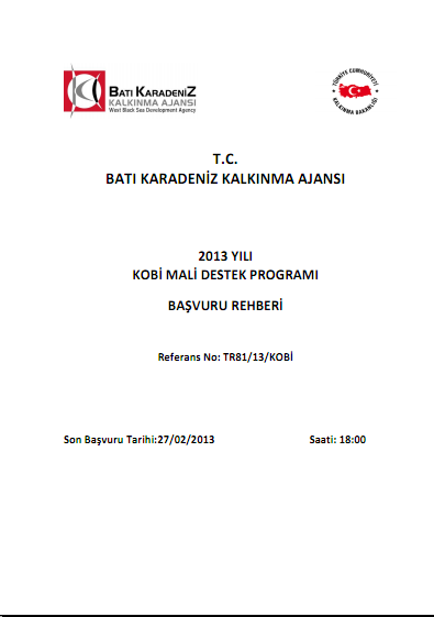 Batı Karadeniz Kalkınma Ajansı 2013 Kobi MDP Başvuru Rehberi