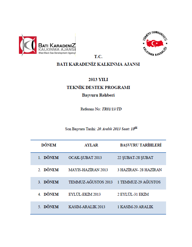 2013 Yılı Teknik Destek Rehberi