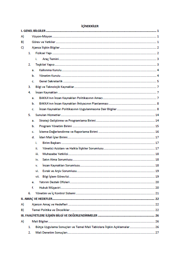 BAKKA 2013 Yılı Ara Dönem Faaliyet Raporu